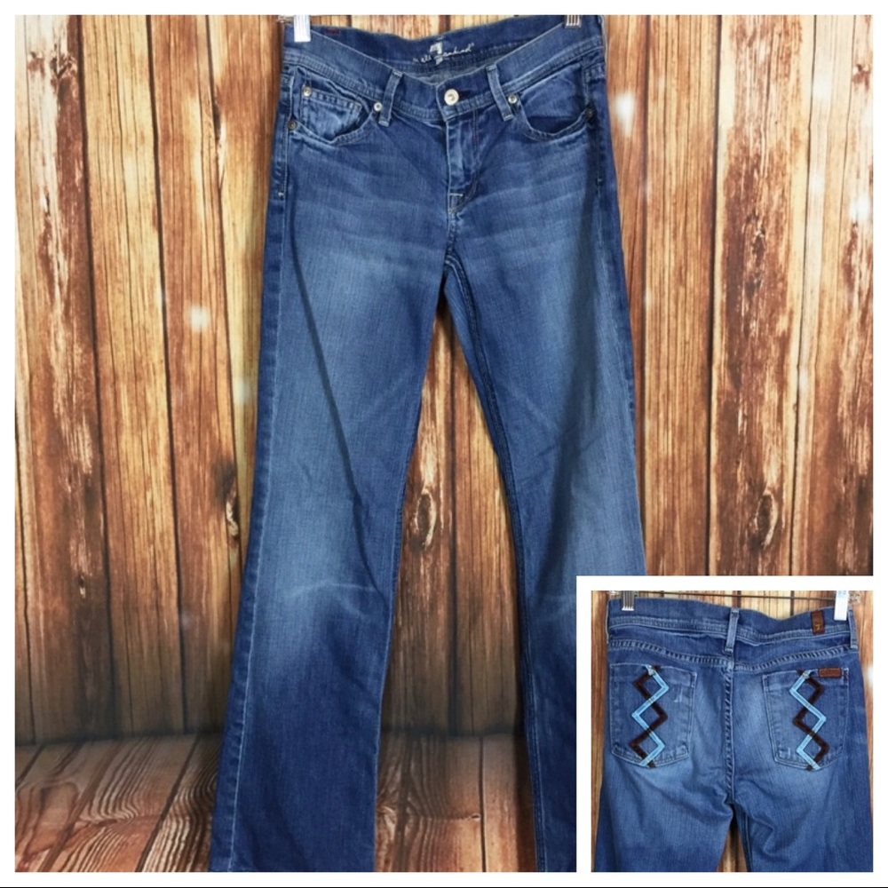 7 For All Mankind SZ26 LiteWash LowRise Boot Jeans